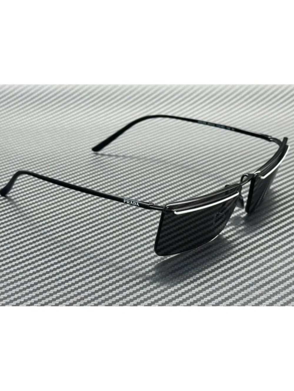 New PRADA Men Black White Sunglasses 60-14-145